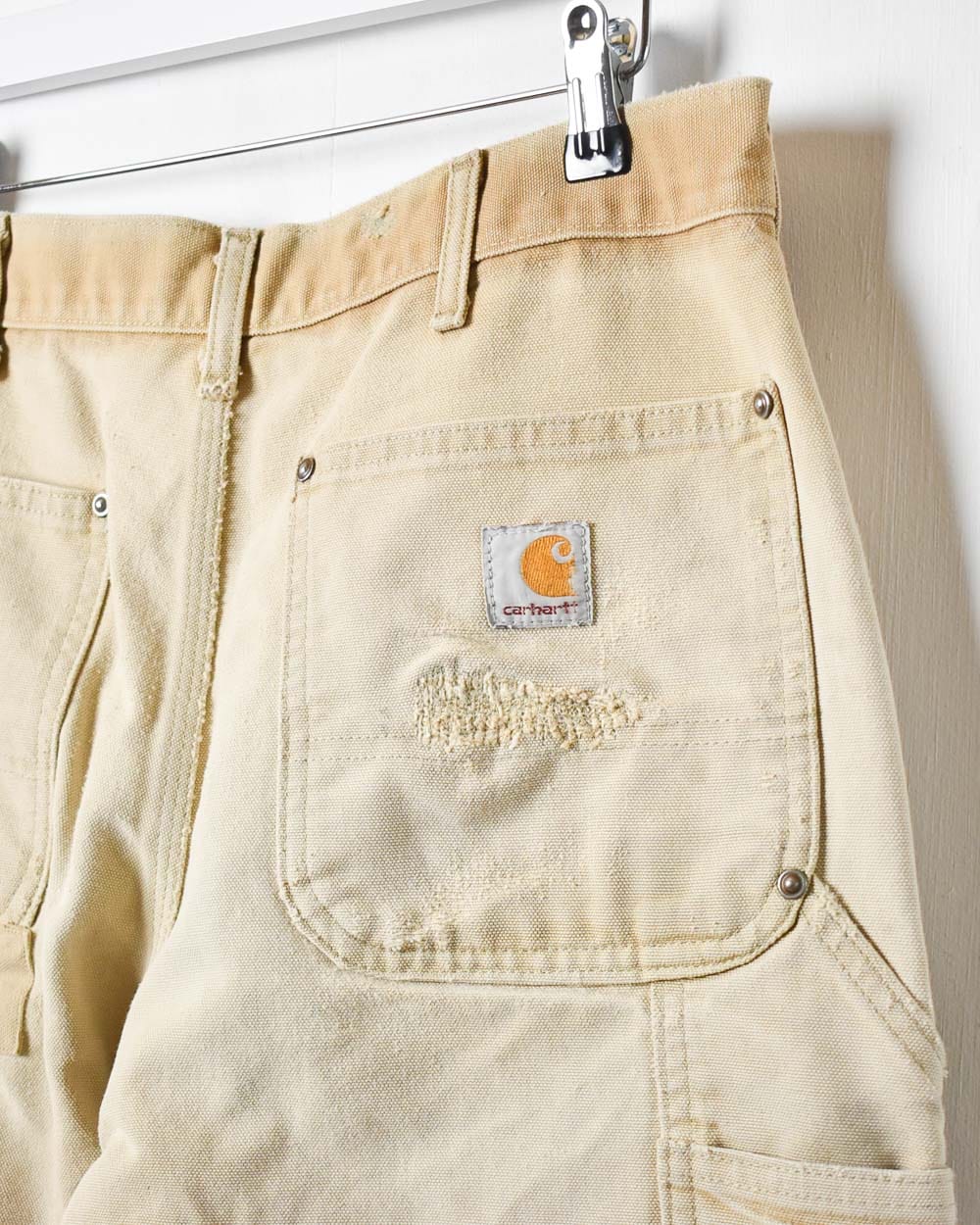 Neutral Carhartt Distressed Double Knee Carpenter Jeans - W32 L27