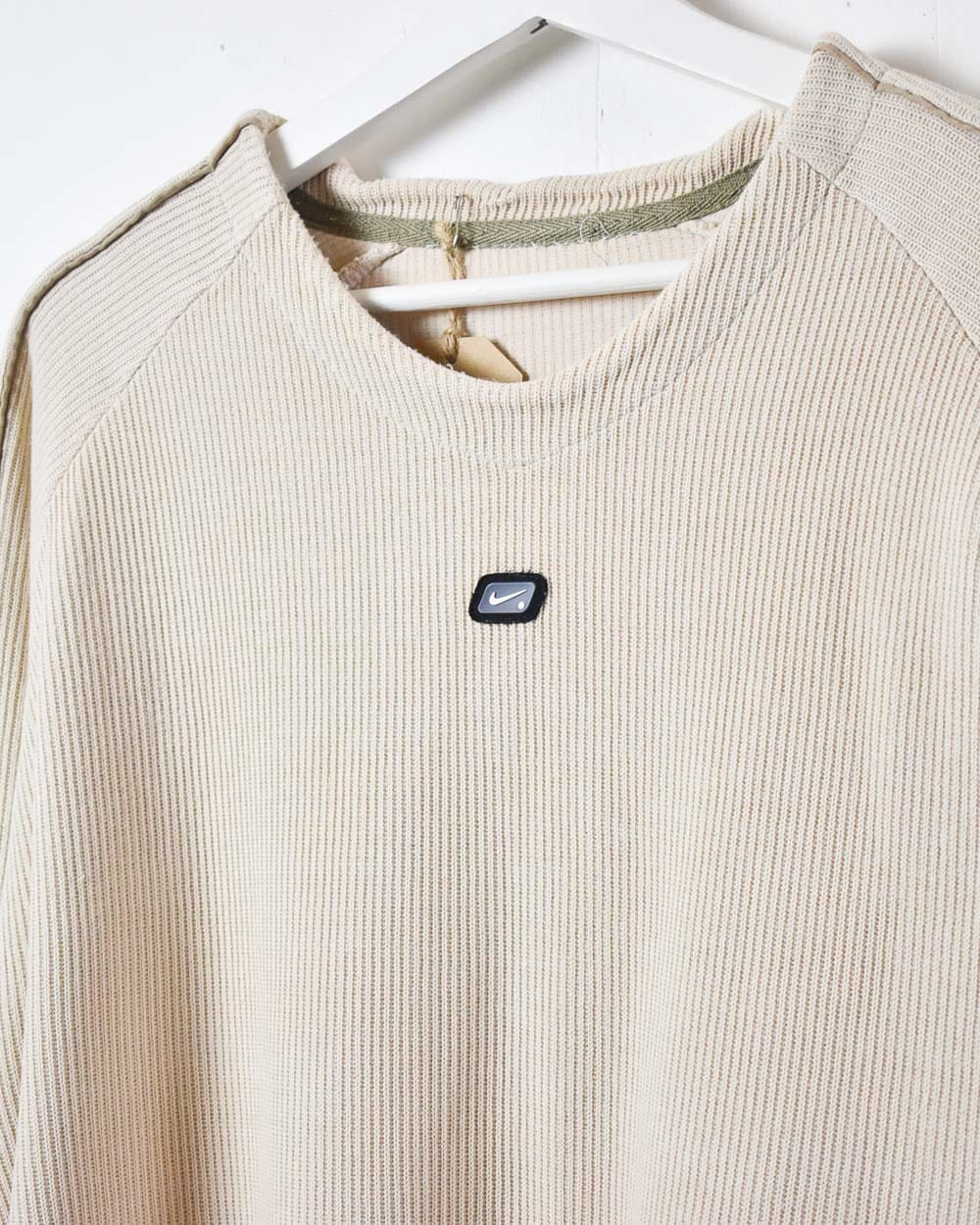 Neutral Nike Textured Sweatshirt - Large