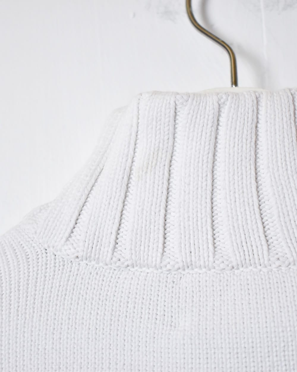 White Polo Sport Knitted 1/4 Zip Sweatshirt - Small