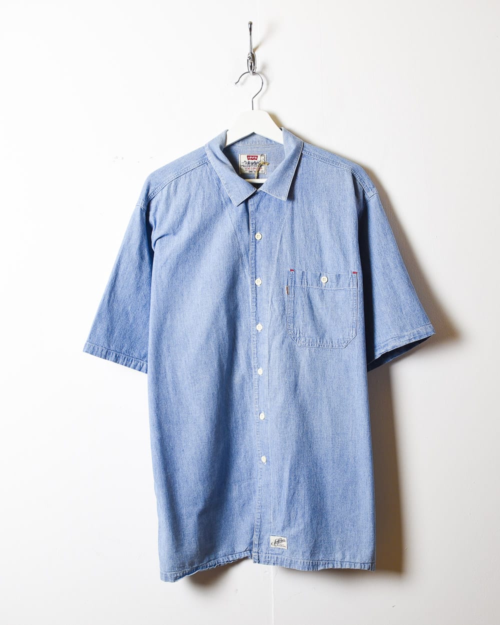 Blue Levi's Denim Short Sleeved Shirt - X-Large