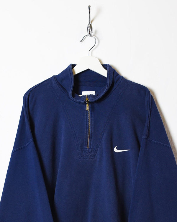 Navy Nike 1/4 Zip Sweatshirt - X-Large