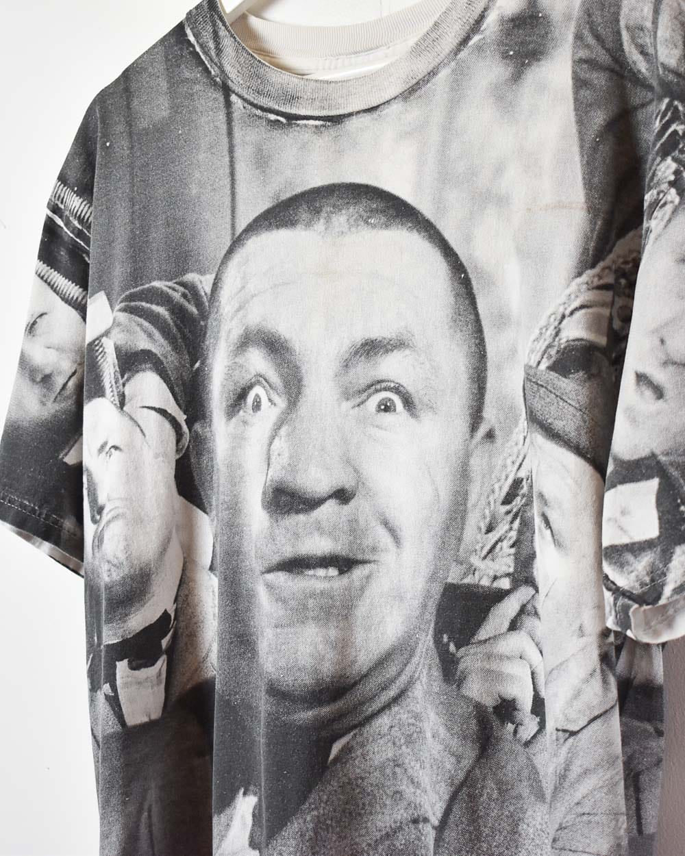 Vintage 90s Stone The Three Stooges All-Over Print T-Shirt - Large Cotton –  Domno Vintage