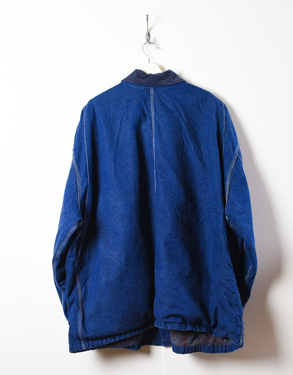Navy Dickies Workwear Flannel Lined Denim Chore Jacket - XXXX-Large