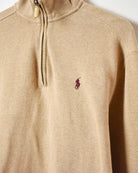 Neutral Polo Ralph Lauren 1/4 Zip Sweatshirt - Small