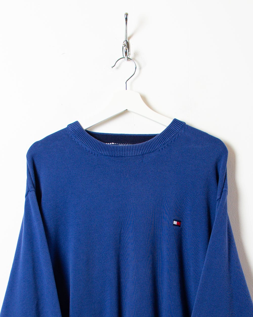 Blue Tommy Hilfiger Knitted Sweatshirt - Large