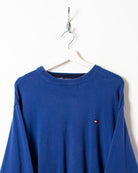 Blue Tommy Hilfiger Knitted Sweatshirt - Large