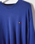 Blue Tommy Hilfiger Knitted Sweatshirt - Large