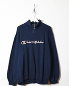 Navy Champion 1/4 Zip Sweatshirt - Large