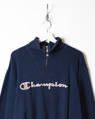 Navy Champion 1/4 Zip Sweatshirt - Large