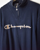 Navy Champion 1/4 Zip Sweatshirt - Large