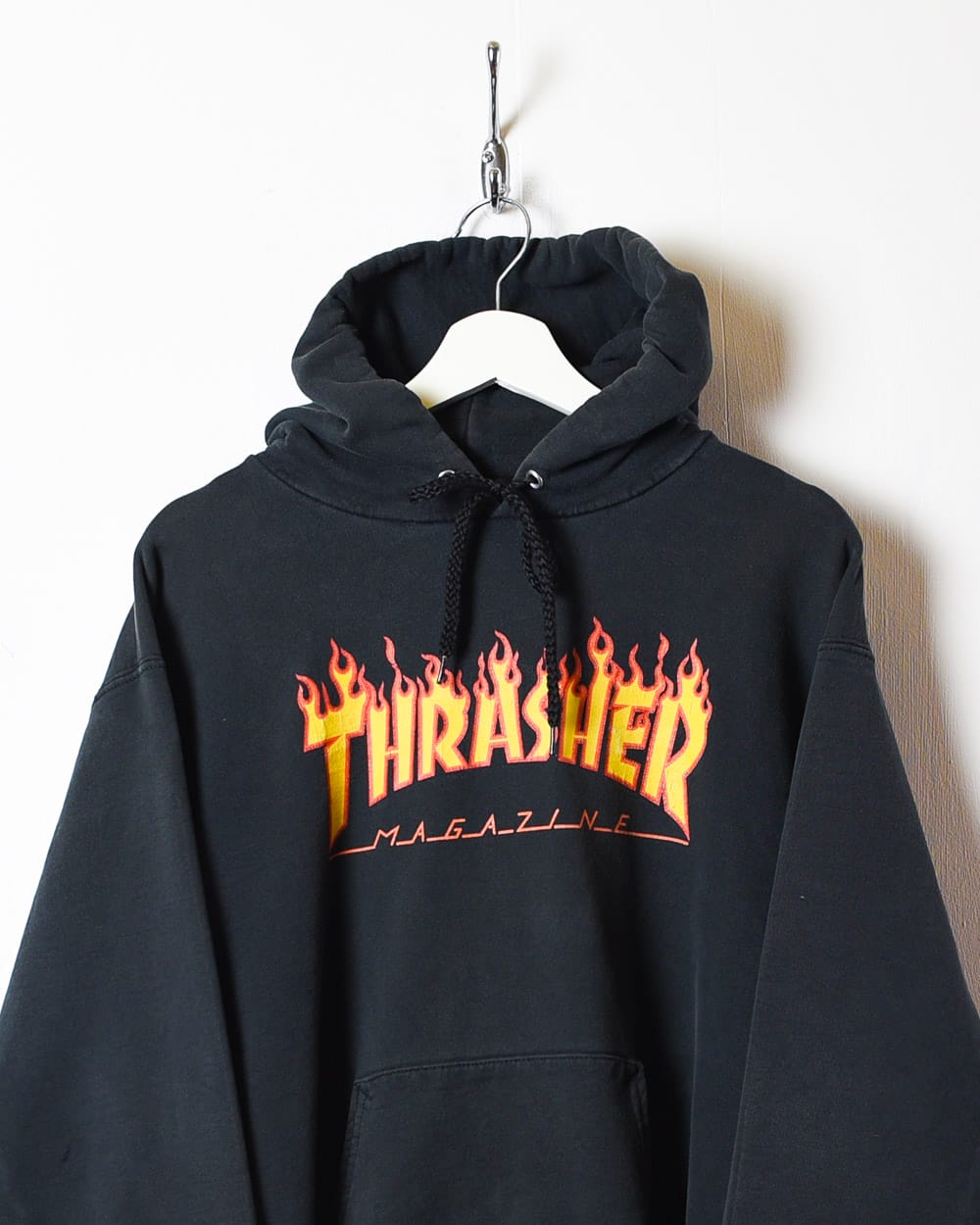 Black Thrasher Worn Hoodie - Small