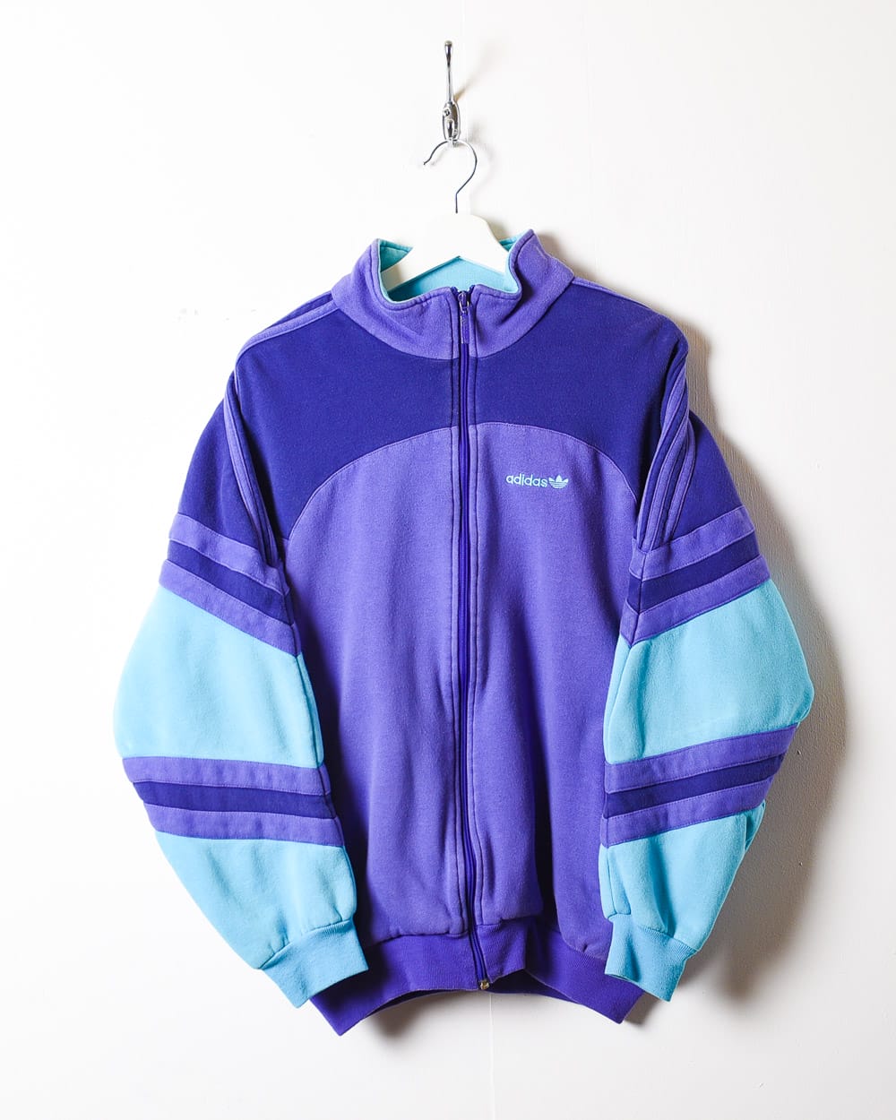 Purple Adidas Zip-Through Sweatshirt - Large