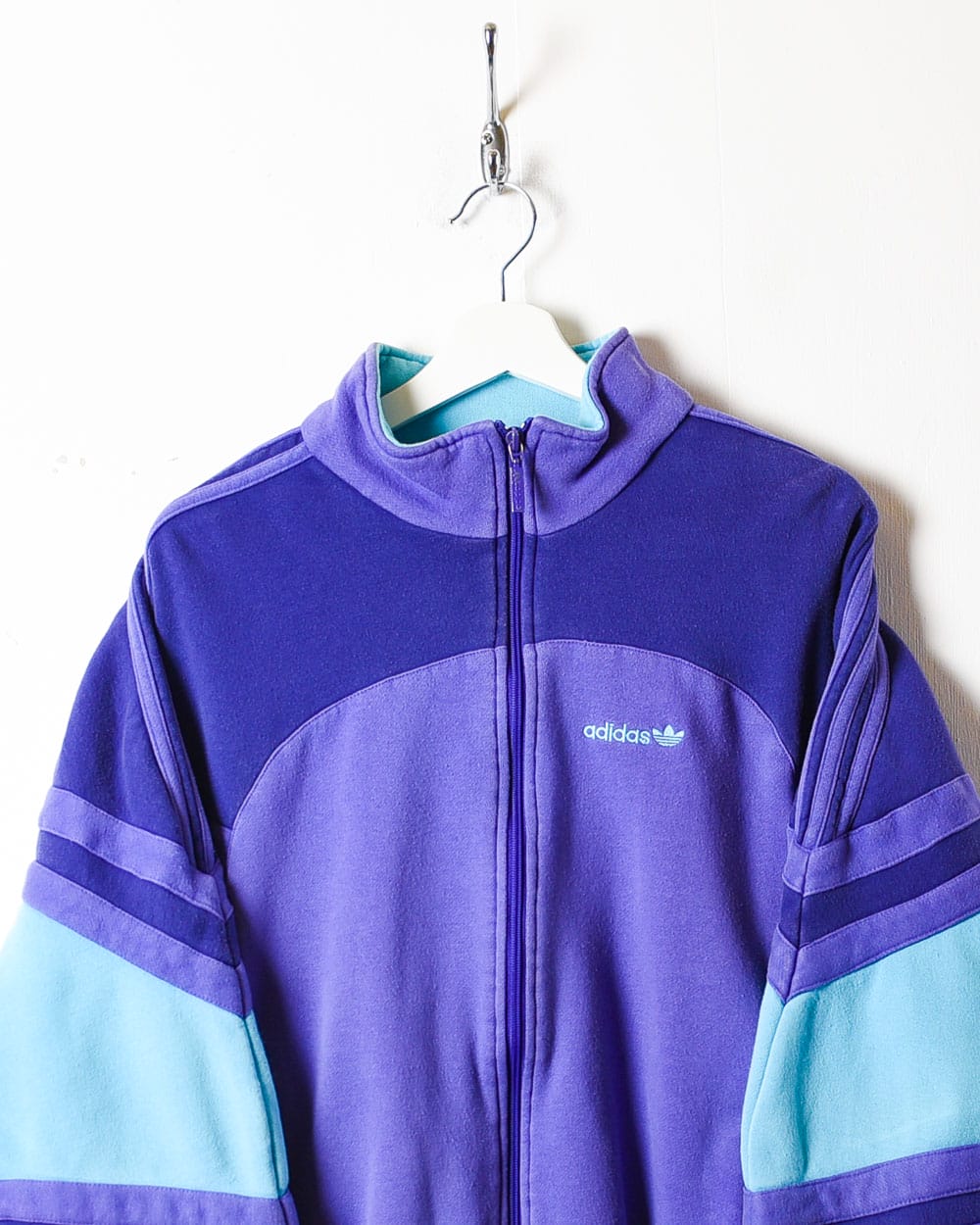 Purple Adidas Zip-Through Sweatshirt - Large