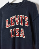 Navy Levi's Knitted Sweatshirt - Medium