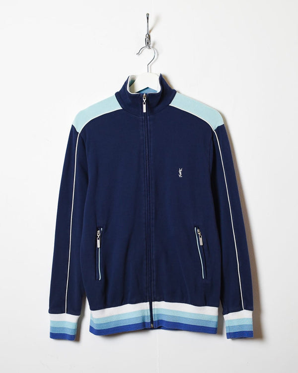 Navy Yves Saint Laurent Zip-Through Sweatshirt - Small