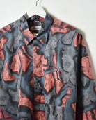 Grey Abstract All-Over Print Festival Shirt - X-Large