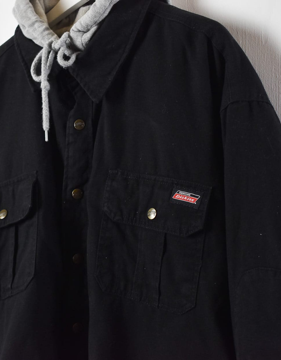 Black Dickies Padded Hooded Overshirt Jacket - XX-Large