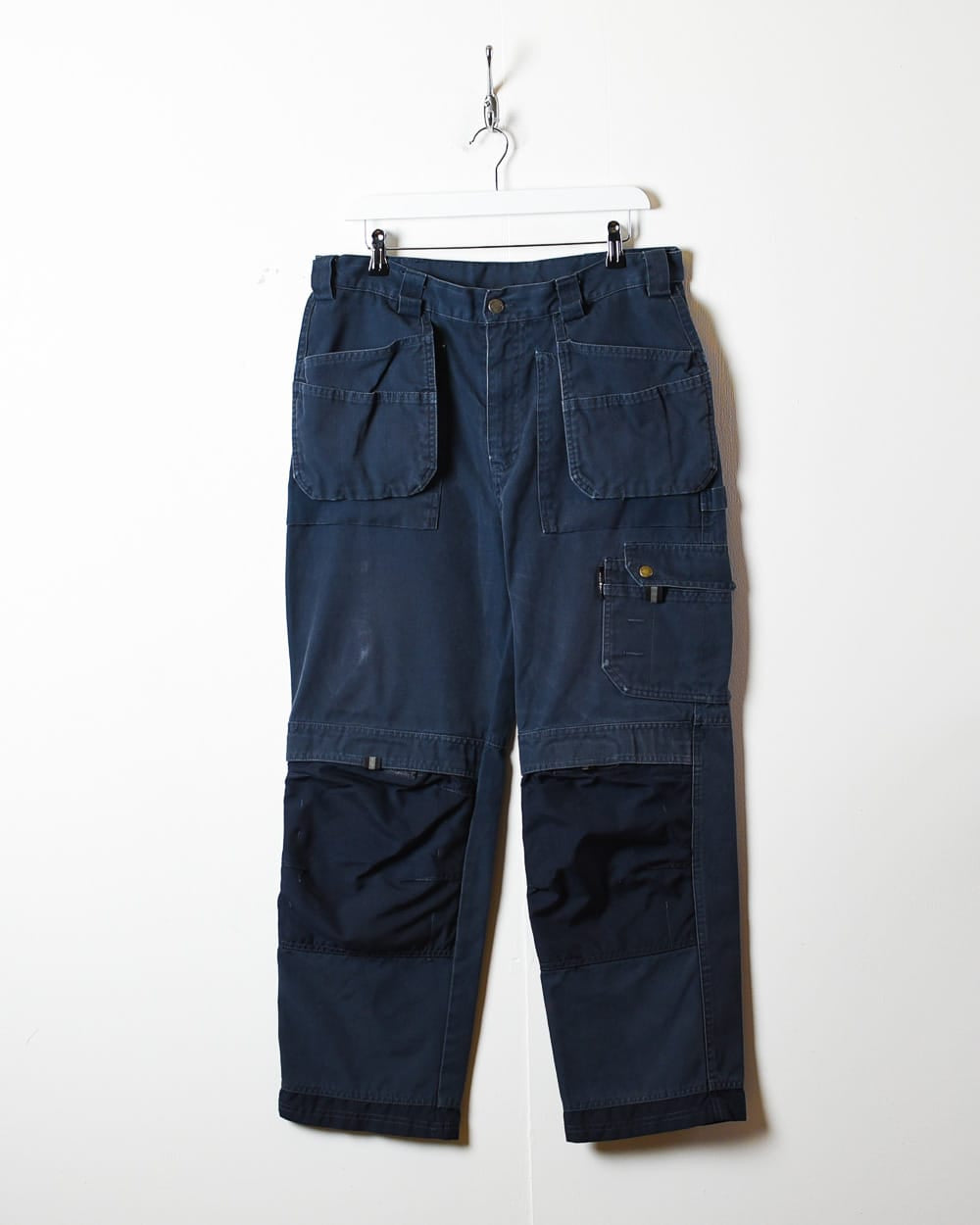 Vintage 00s Navy Dickies Workwear Double Knee Cargo Trousers - W34