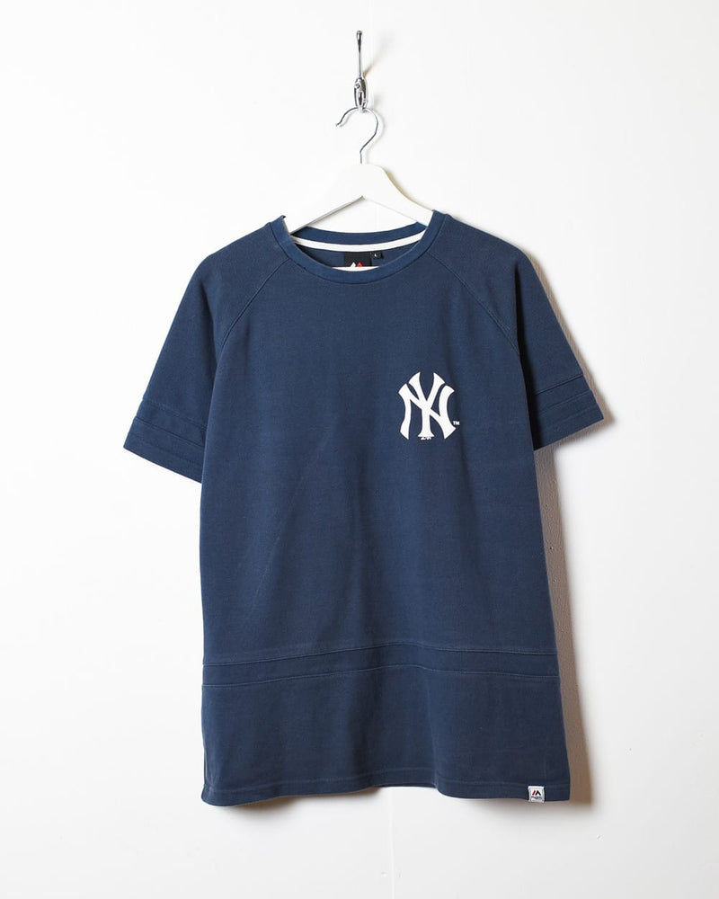 Vintage 00s Navy Majestic New York Yankees T-Shirt - Large Cotton