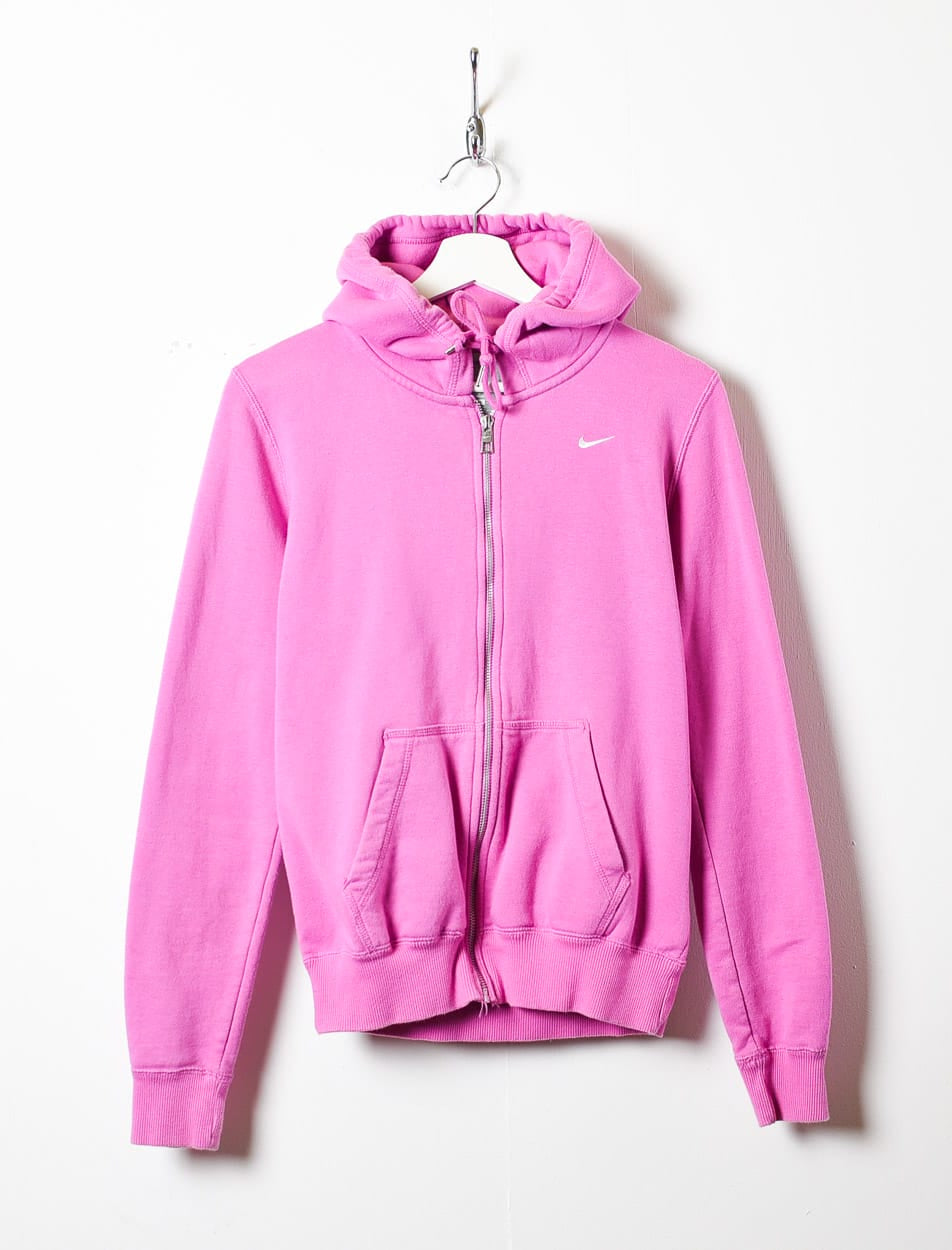 Pink Nike Zip-Through Hoodie - Small Women's