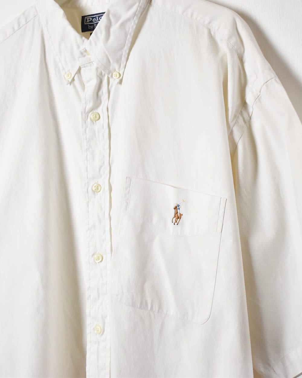 Vintage 90s White Polo Ralph Lauren Blake Short Sleeved Shirt - X