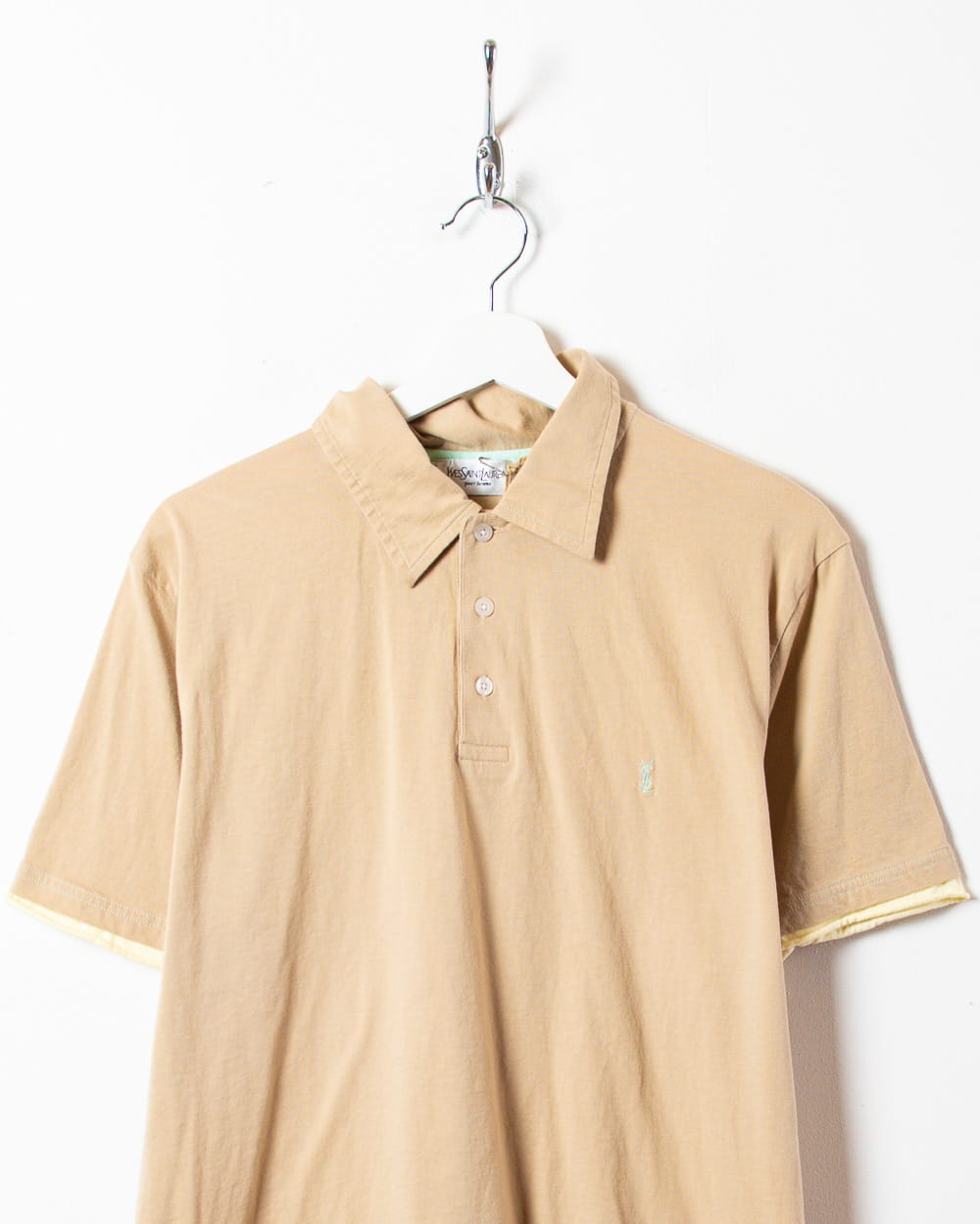 Neutral Yves Saint Laurent Thin Polo Shirt - Large