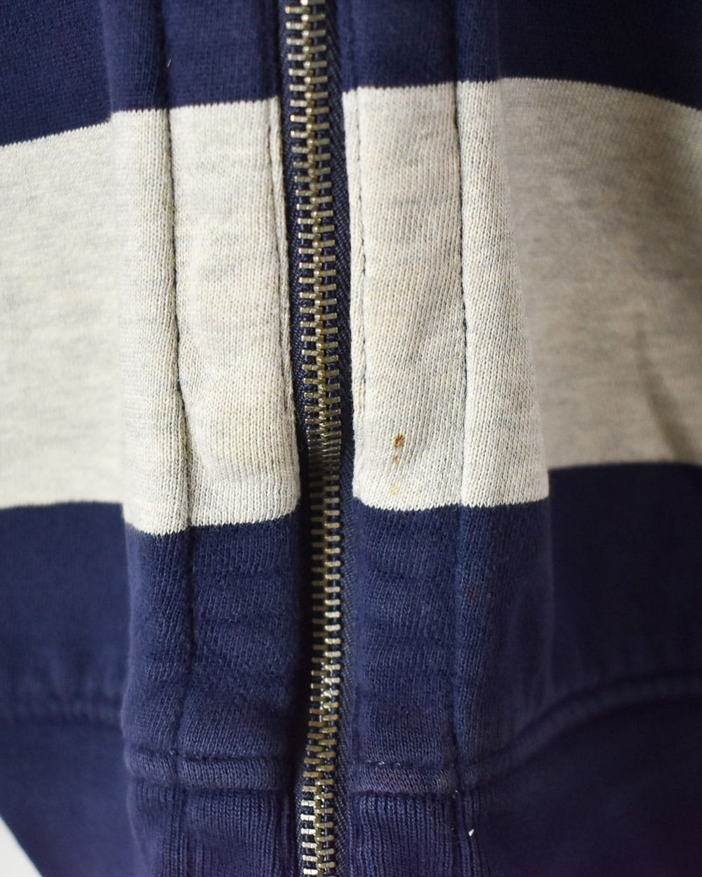 Stone Polo Ralph Lauren Striped Zip-Through Hoodie - Medium