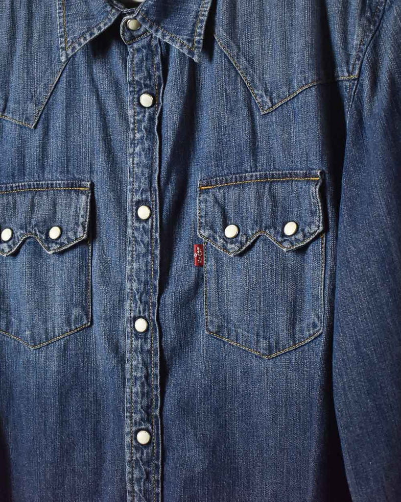 Vintage 00s Blue Levi's Red Tab Denim Shirt - Medium Cotton– Domno