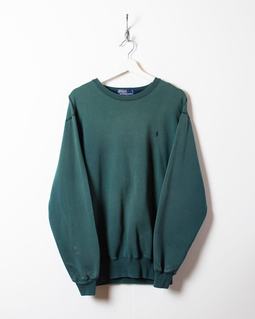 Vintage 90s Green Polo Ralph Lauren Sweatshirt - Large Cotton