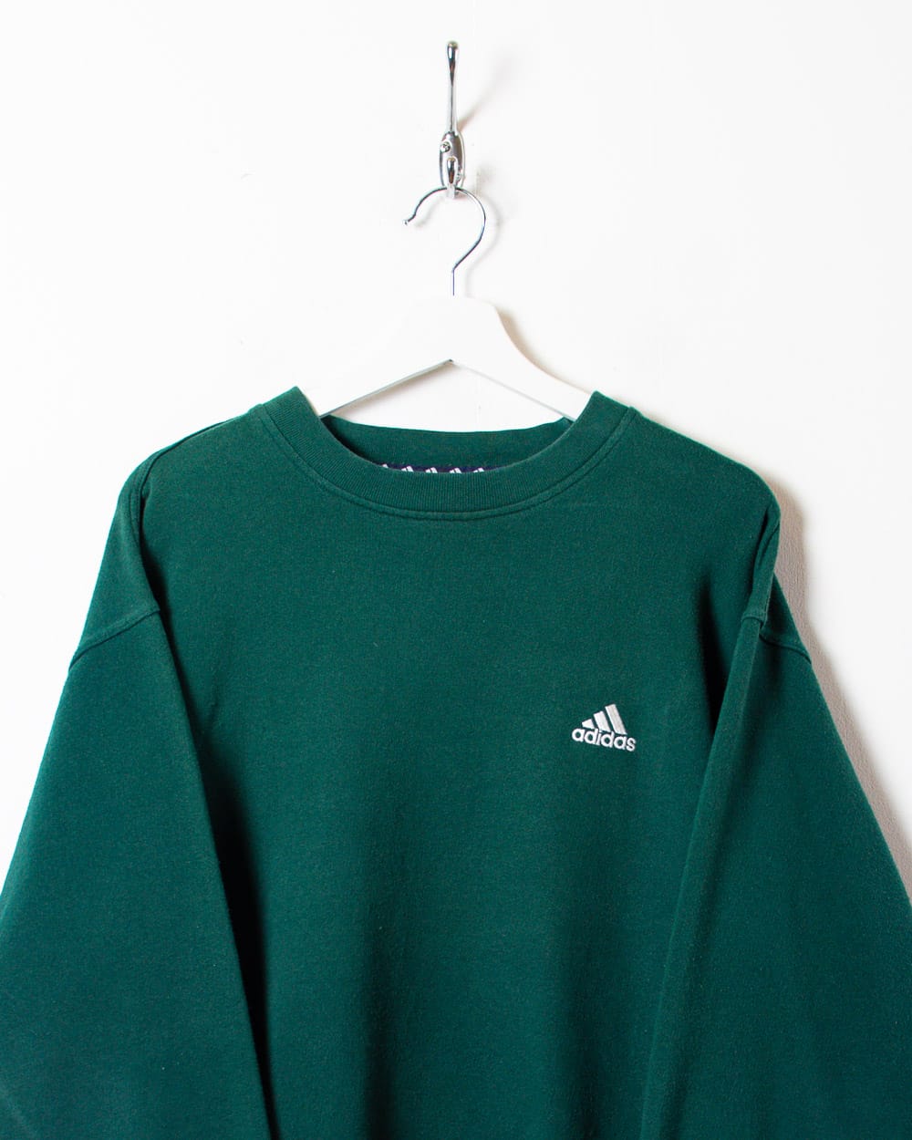 Vintage 90s Green Adidas Sweatshirt Large Cotton mix Domno Vintage