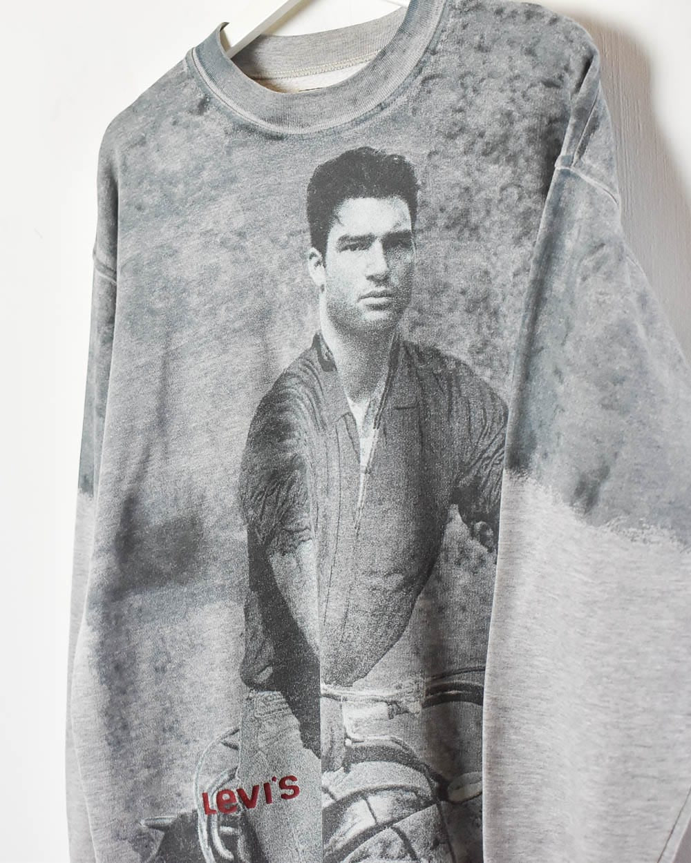 Levi's Nick Kamen All-Over Print Graphic Sweatshirt - Large - Domno Vintage 