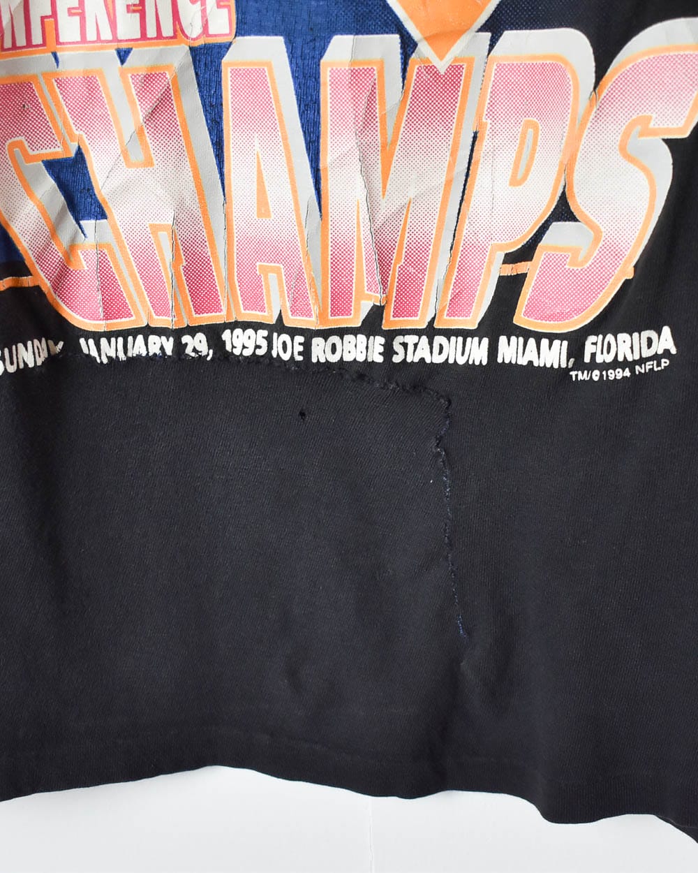 Black NFL San Francisco 49ers Super Bowl XXIX Champs 1994 Single Stitch T-Shirt - Medium