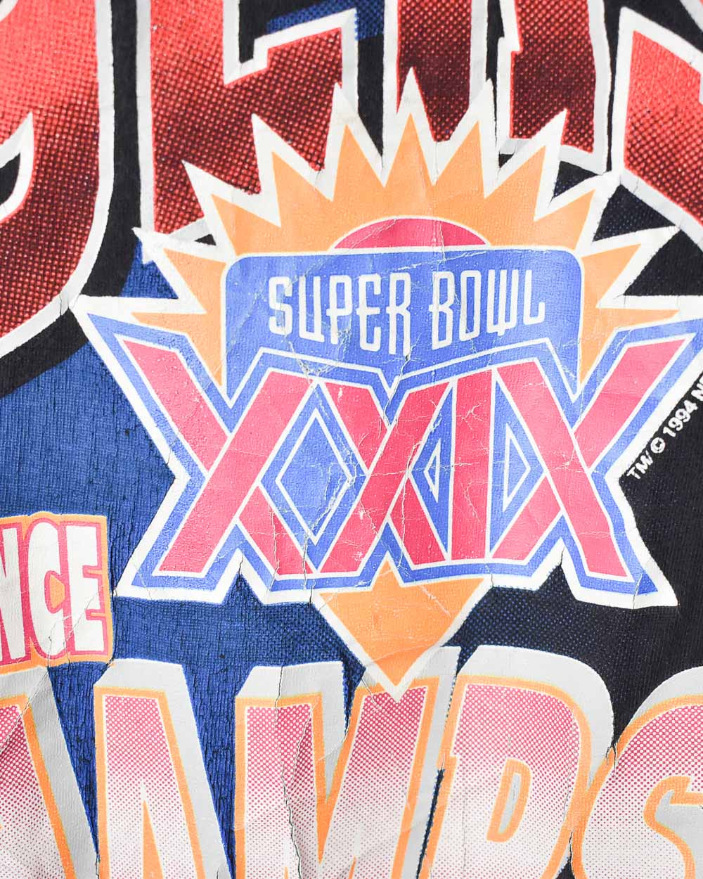 Black NFL San Francisco 49ers Super Bowl XXIX Champs 1994 Single Stitch T-Shirt - Medium
