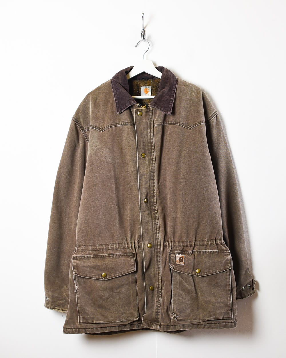 Brown Carhartt Flannel Lined Chore Jacket - X-Large