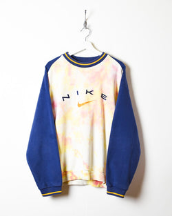 Vintage 90s Multicolour Nike Tie-Dye Sweatshirt - Large Cotton