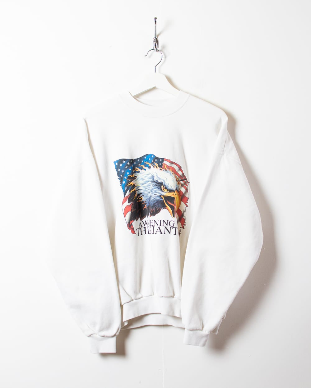 White USA Eagle Awakening The Giant Sweatshirt - Large