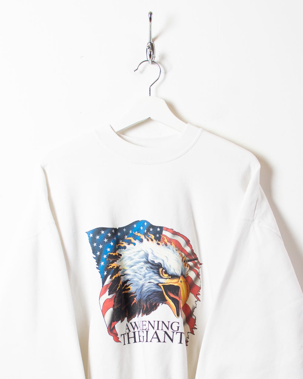 White USA Eagle Awakening The Giant Sweatshirt - Large