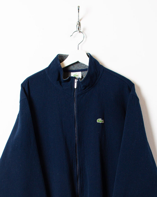 Navy Lacoste Zip-Through Fleece - Large