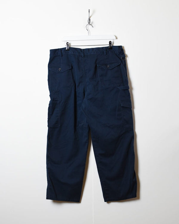 Navy Dickies Double Knee Cargo Trousers - W40 L27