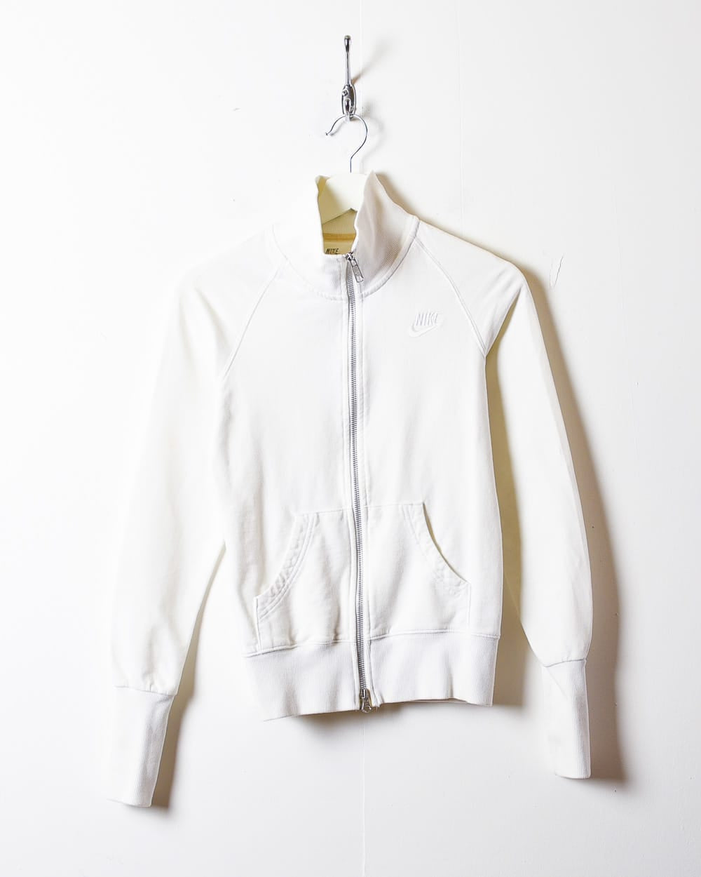 White Nike Zip-Through Sweatshirt - Small Women's