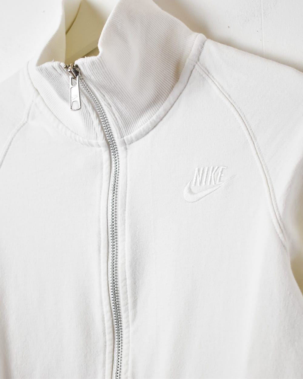 Vintage 00s White Nike Zip Through Sweatshirt Small Women s Cotton Domno Vintage