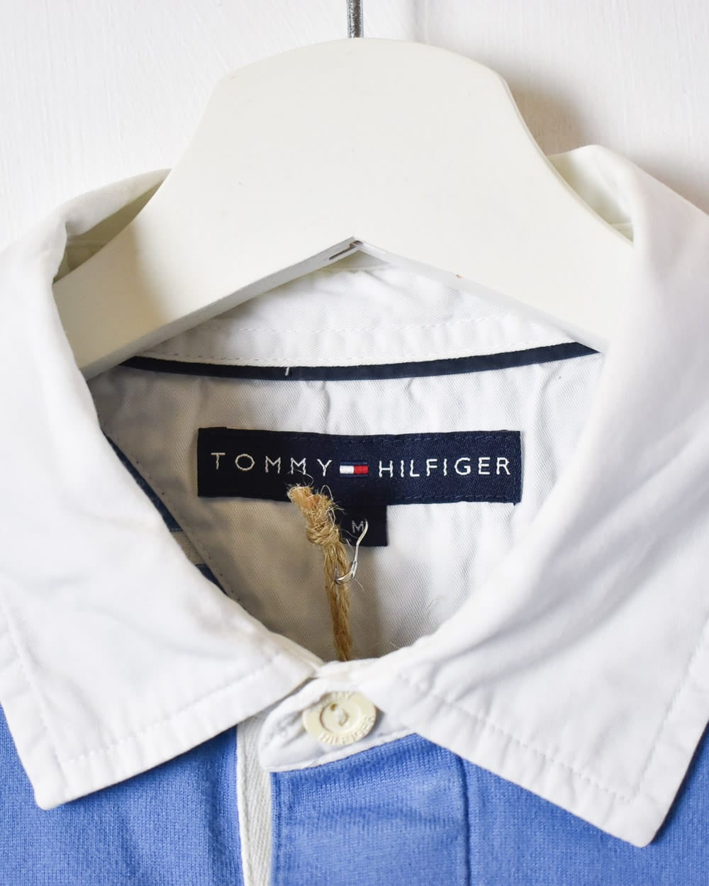 Blue Tommy Hilfiger Striped Rugby Shirt - Medium