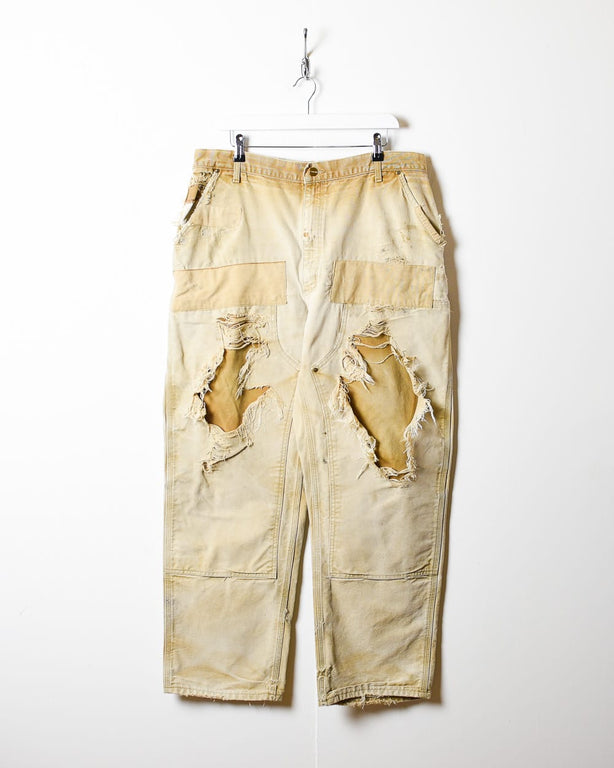 Neutral Carhartt Distressed Double Knee Carpenter Jeans - W36 L30