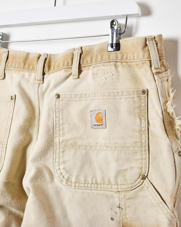 Neutral Carhartt Distressed Double Knee Carpenter Jeans - W36 L30
