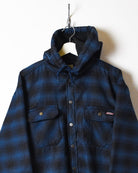 Navy Dickies Hooded Flannel Overshirt - Large