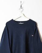 Navy Dickies Pocket Long Sleeved T-Shirt - X-Large