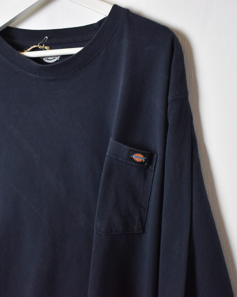 Navy Dickies Pocket Long Sleeved T-Shirt - X-Large