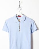 BabyBlue Burberry 1/4 Zip Polo Shirt - X-Small Women's