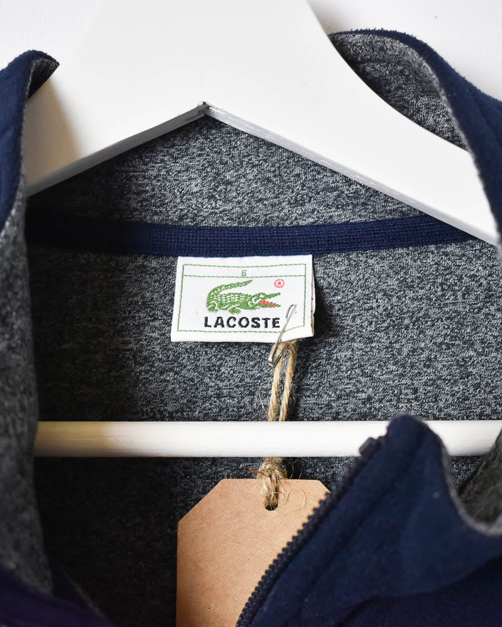 Navy Lacoste Zip-Through Fleece - Large