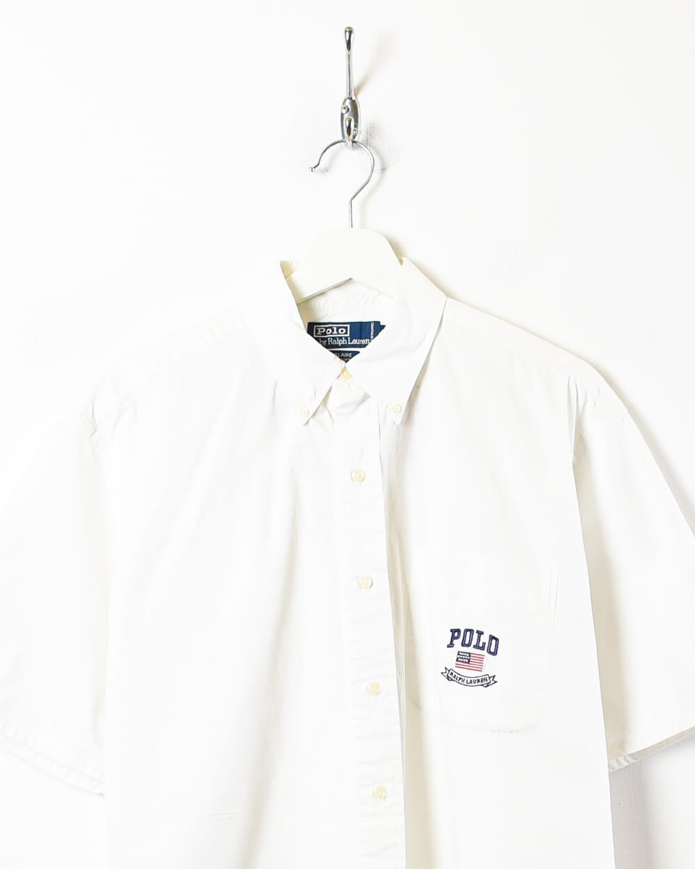 White Polo Ralph Lauren Blaire Short Sleeved Shirt - Medium